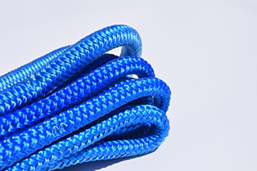 QIQU Kinetic Recovery & Tow Rope Heavy Duty Vehicle Tow Strap Rope for Truck ATV UTV SUV Snowmobile and 4x4 Off-Road Recovery 3 Size to Choose(1/2''/3/4''/1'') 3 Color (1/2''x20', Blue)