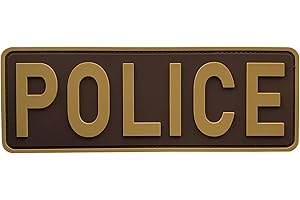 uuKen Large PVC Rubber Police Patch Coyote Tan 8.5x3 inches for Military Tactical Vest Combat Plate Carrier Law Enforcement