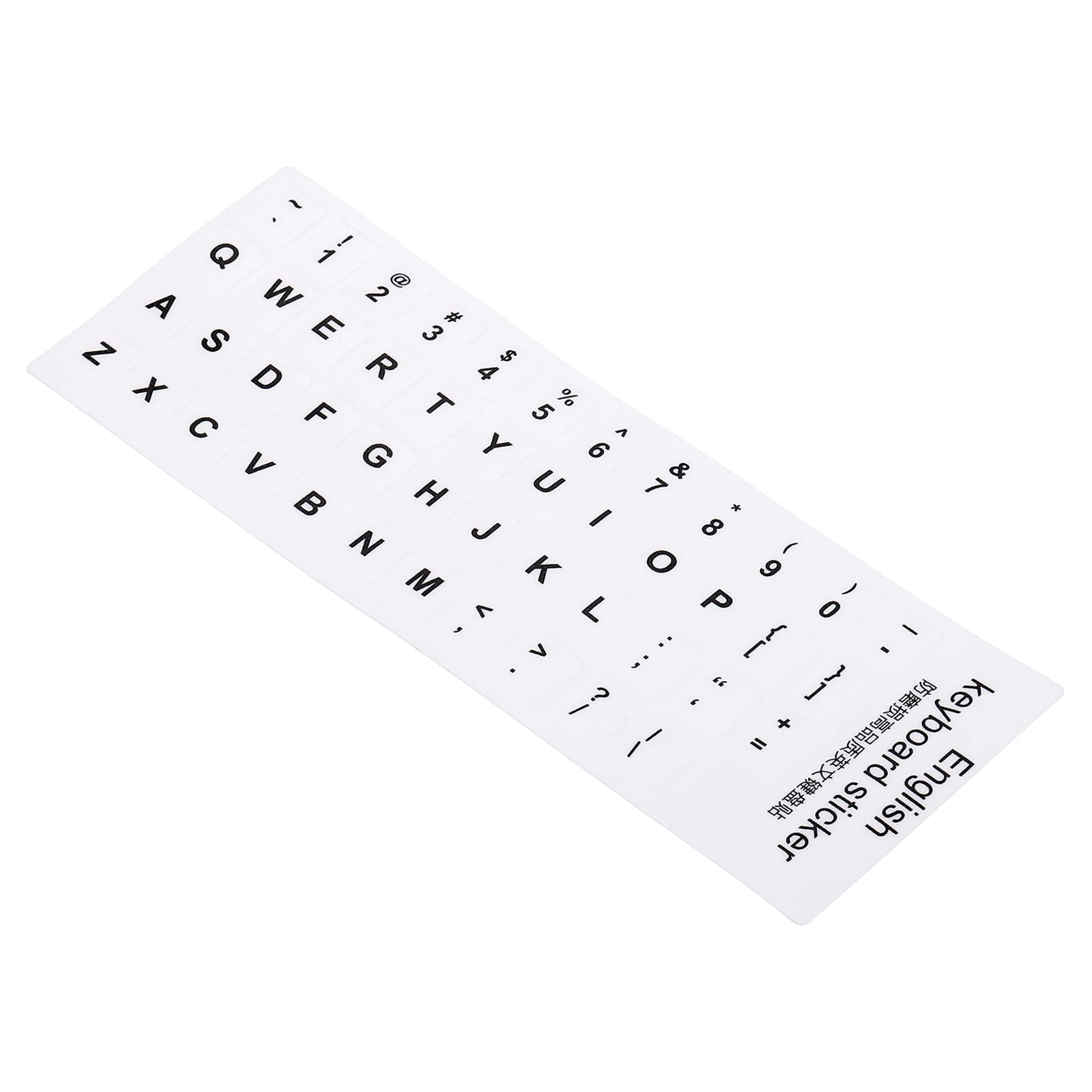 PATIKIL English Keyboard Layout Stickers, 2 Pack Universal Keyboard Replacement Cover for Notebook Desktop Computer Keyboards, White Background Black Lettering
