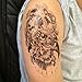 DaLin 4 Sheets Temporary Tattoos, Lion, Hawks, Owl, Skull