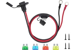 Billion wealth 3.3 Feet 10 AWG SAE Power Socket Sidewall Port to O Ring Connecters Extension Cable Connector with 10A 15A 20A 25A 30A Fuse Compatible with Solar Generator Battery Charger