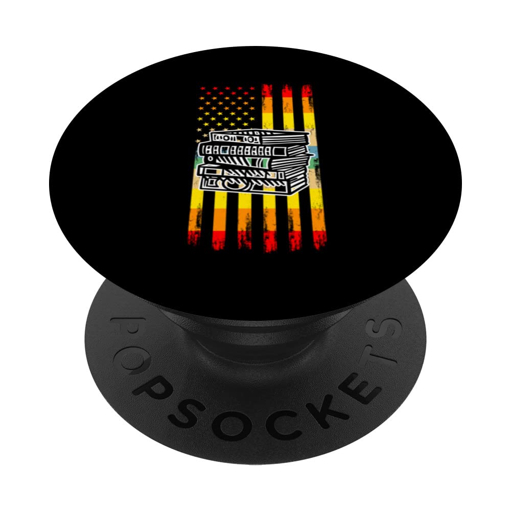 Books tie dye American flag book books PopSockets Swappable PopGrip