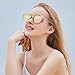 BLUEKIKI YEUX Women Polarized Sunglasses Vintage Oversized Round Mirror(Barbie pink, 55)