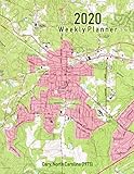 2020 Weekly Planner: Cary, North Carolina (1973): Vintage Topo Map Cover by Noon Sun Handy Books