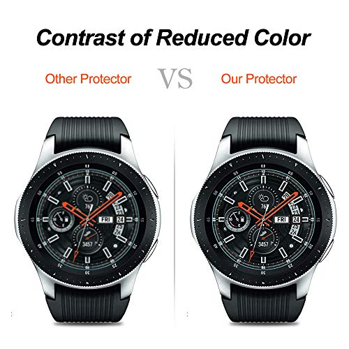 (4 Pack) Galaxy Watch 46mm HD Screen Protector, Protective Film [3D Curved] [Case Friendly] [Anti-Scratch] 9H Hardness Tempered Glass Screen Protector,for Samsung Galaxy Watch 46mm - Thumbnail 3