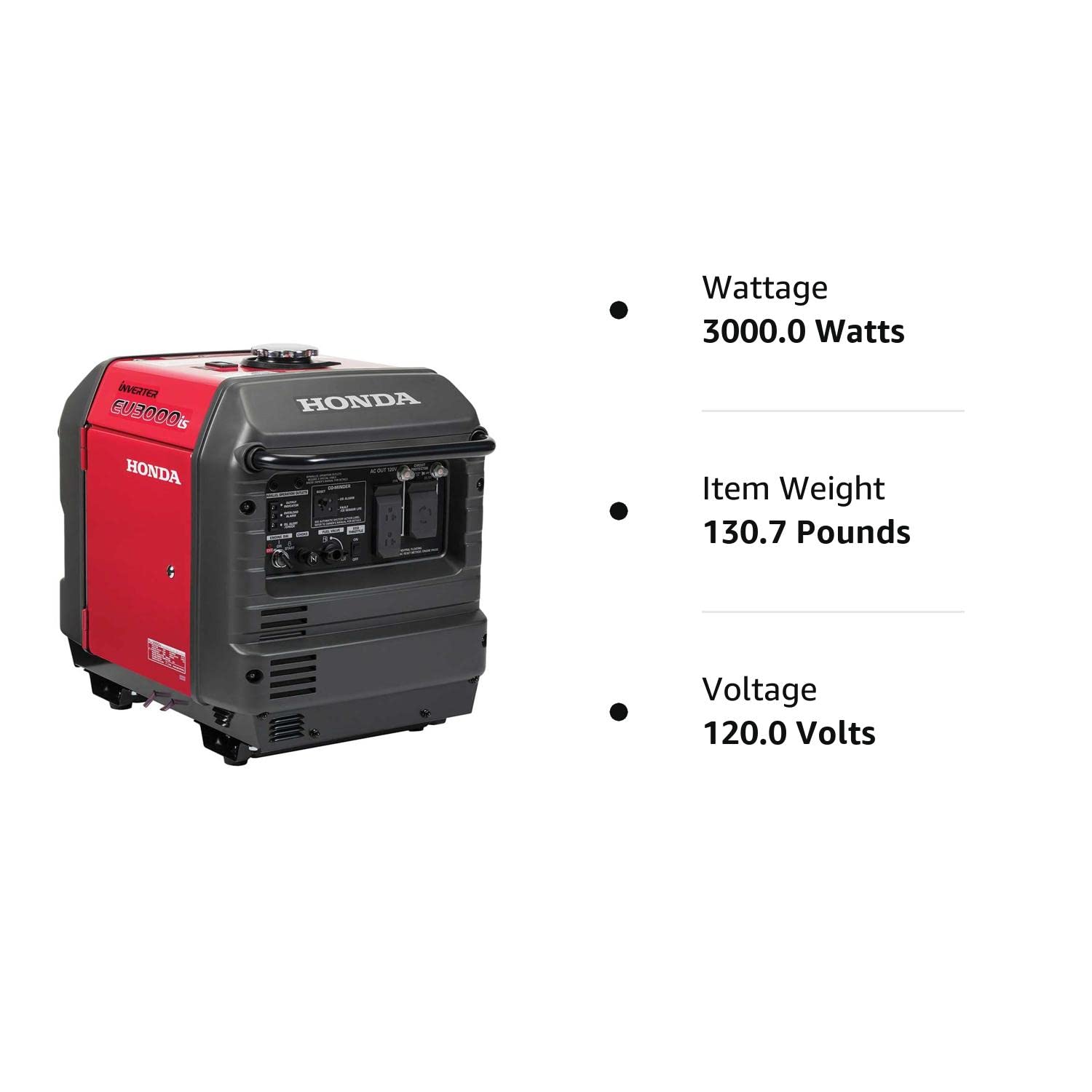Honda EU3000iS 3,000 Watt Portable Gas Powered Inverter Generator w/CO-Minder