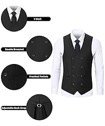 Men's Suits 3 Piece Slim Fit Double Breasted Tuxedo