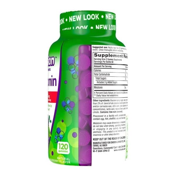 VITAFUSION EXTRA STRENGTH MELATONIN GUMMIES, BLACKBERRY 120 EA (PACK OF 6)