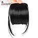 LEEONS Clip on Bangs Black Fringe Hair Extensions 6