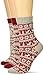 Muk Luks Women's Holiday Boot Socks, Open red, One Size fits Most