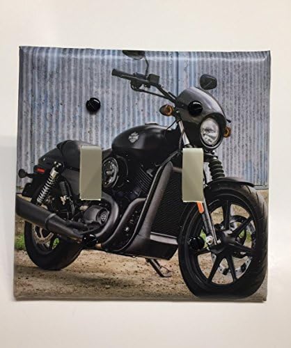 Harley Davidson motorcycle,DOUBLE LIGHT plate cover,light switch plate, outlet cover, outlet plate, home decor, wall art, man cave,boy teen