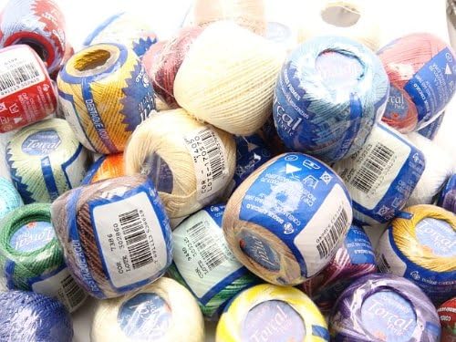 Lot Set 20 Balls of Torcal Size 5 Perle/pearl Cotton Threads for Crochet, Hardanger, Cross Stitch, Needlepoint Hand Embroidery