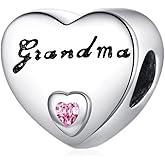 Doyafer Grandma's 5A Zircon Heart-Shaped Charm 925 Sterling Silver Charms Jewelry Fit Women's Bracelets Necklaces For Family