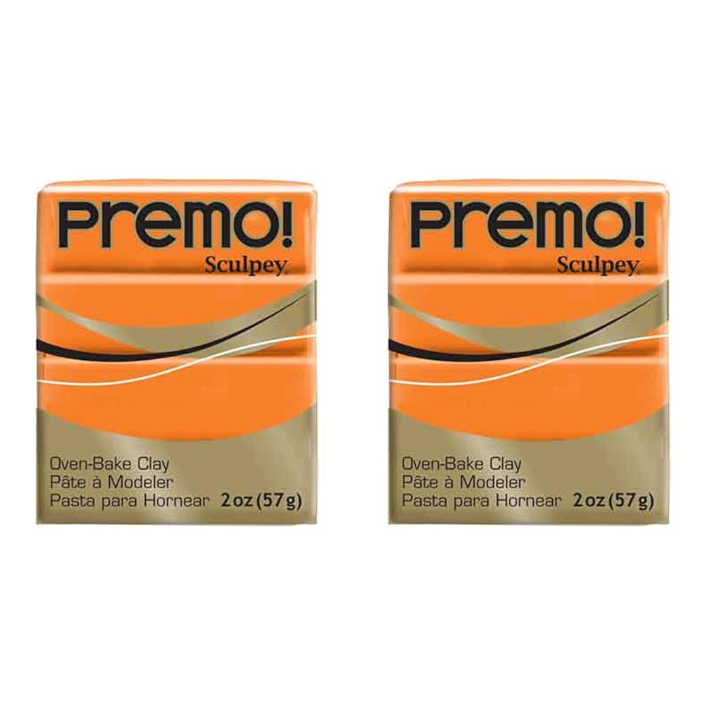 Sculpey Premo Light-Weight Professional Crafting Clay, Orange (Pack of 2)
