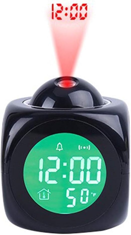 Sweo Desktop Clock LCD Projection Voice Talking Alarm Clock Timer with