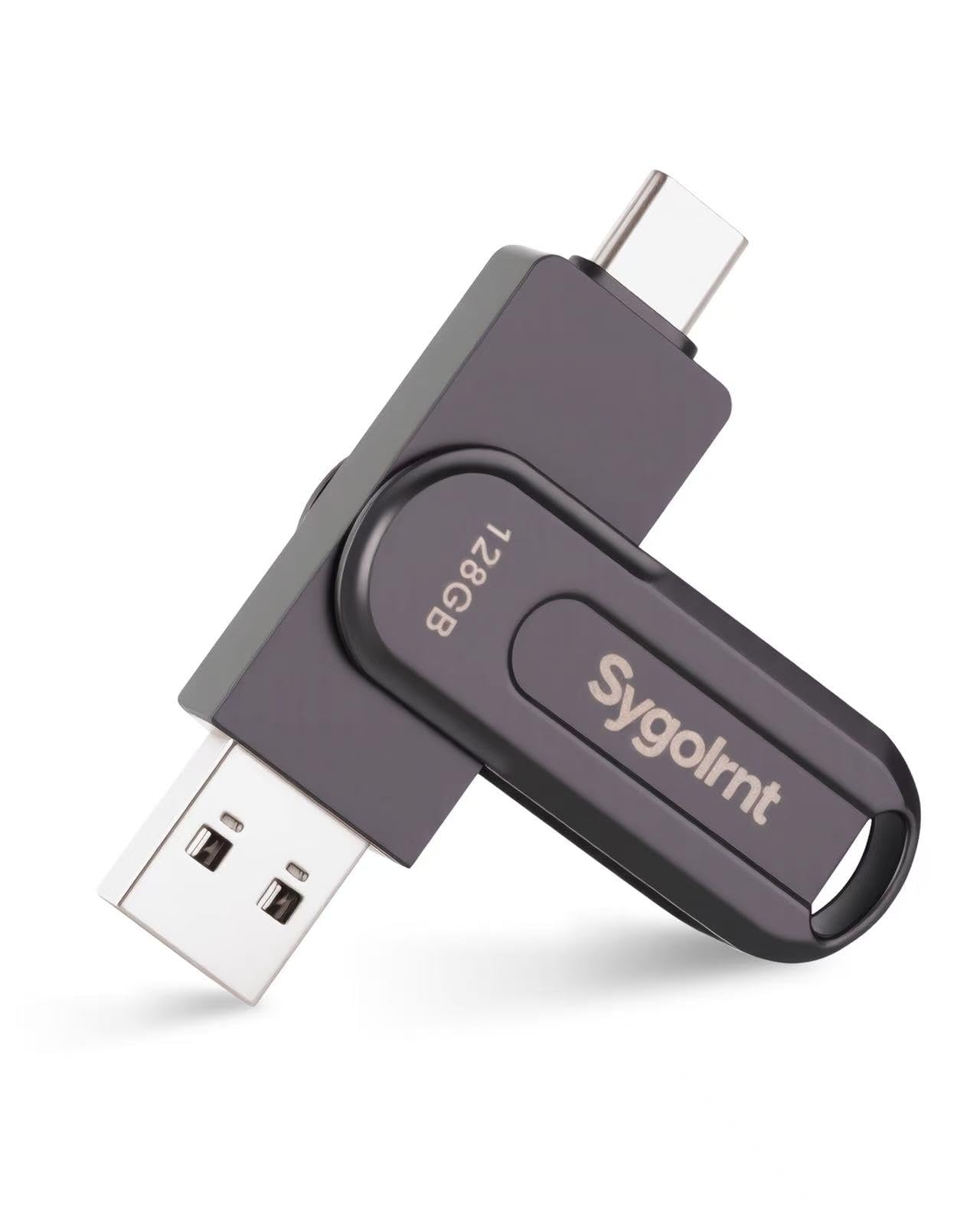 Photo 1 of 128GB USB Flash Drive, 3.0 - USB C & USB A 2-in-1 Memory Stick, Jump Drive with Keychain, Storage Photos Thumb Drives for iPhone 17/16/15, Android Phones, Laptops, Mac, iPad, Desktops, Tablet