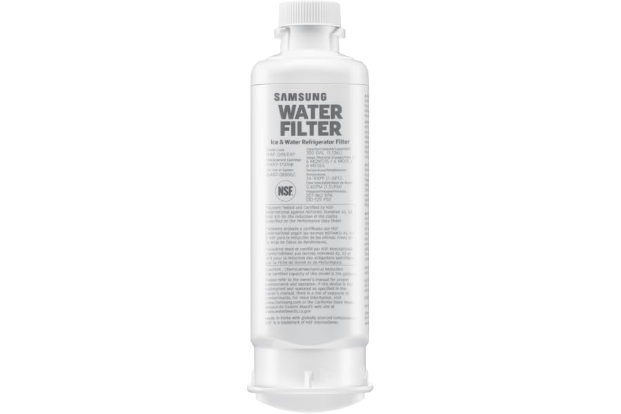 Samsung HAF-QIN/EXP Genuine Refrigerator Water Filter, Reduces 99% of Harmful Contaminants for Clean, Clear Drinking Water, 6-Month Life, Easy Install, Pack of 1