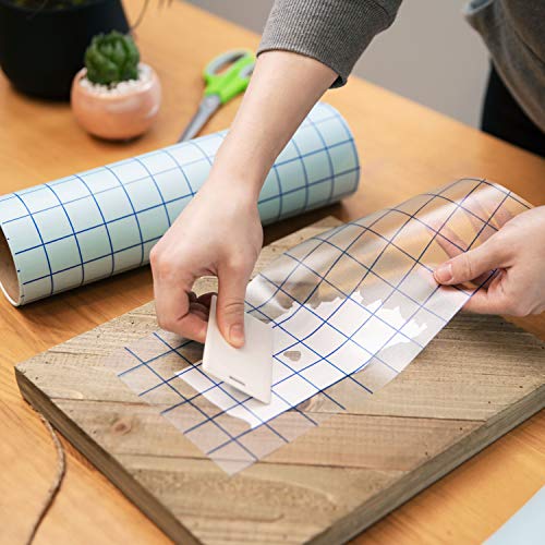 Angel Crafts Transfer Paper Tape: Craft Transfer Tape for Vinyl Application with Blue Grid Lines - Self Adhesive Transfer Paper Roll Compatible with Cricut, Silhouette Cameo - 6 Inch by 50 Feet, Clear - Thumbnail 4