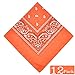 Alotpower Cotton Bandanas Headbands Handkerchiefs 12 pack,Orange