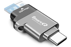 SMARTQ C356 Type-C MicroSD Card Reader with USB 3.0 Super Speed Technology, Supports MicroSDXC, MicroSDHC, and MicroSD for Window, Mac OS X and Andriod (Midnight Grey)