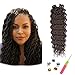 Faux Locs Crochet Hair 12 Inch 6 Packs Curly Faux Locs Wave Braiding Hair Curly End Goddess Locs Synthetic Braids Hair Extensions(4#)