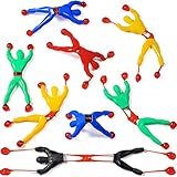 16 Pieces Window Crawler Men, Multicolored Sticky Wall Climbers Rolling Men Novelty Stretchy Sticky Toys for Party Favor