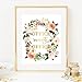 Eleville 8X10 Unframed Office Sweet Office Real Gold Foil and Floral Watercolor Art Print Office Quote Wall Art Home Decor Motivational Inspirational Poster WG115