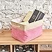 EZOWare Set of 3 Large Canvas Fabric Tweed Storage Organizer Cube Set W/Handles for Nursery Kids Toddlers Home and Office - 15 L x 10.5 W x 9.4 H -Pink