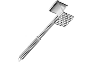Meat Tenderizer Hammer, Stainless Steel Heavy Duty Dual-Sided Meat Mallet, Multifunctional Kitchen Meat Pounder & Meat Hammer