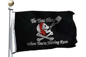 Rum Pirate Jolly Roger Flag 3x5 Ft Large, Moderate-Outdoor& Indoor Both Sides Heavy Duty100D Polyester,Canvas Header and Doub