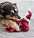 goDog Christmas Bubble Plush Santa Dragons Squeaky Plush Dog Toy, Chew Guard Technology - Red, Large
