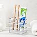 Mirandus Toothbrush Holder for Bathroom- Chrome Bathroom Organizer, Simple, Easy to Clean, Hygienic and Rust Resistant