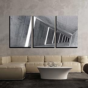 Empty Abstract Concrete Interior 3D Render of pitched...