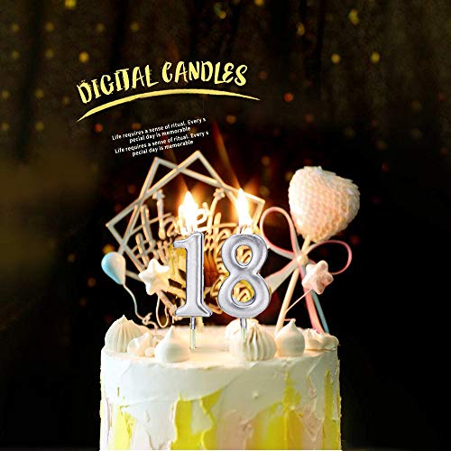 ZZPRO 10 PCS Cake Numeral Candles, Birthday Numeral Candles, Number 0-9 Glitter Cake Topper Decoration for Birthday Favor,Party Celebration