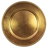 Charge It By Danny Charger Plates Gold Beaded Round Electroplating Technology Premium Finest Quality, PACK OF 12 (12) (12)