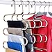 DOIOWN S-Type Stainless Steel Clothes Pants Hangers Closet Storage Organizer for Pants Jeans Scarf Hanging (14.17 x 14.96ins, Set of 3) (8-Pieces)