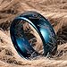 TUSEN JEWELRY 8mm Blue Plated Lord The Rings Tungsten Ring