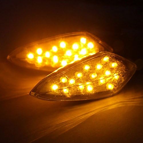 New 1 Pair Stalk Universal Motorcycle LED Turn Signals Light Indicator Flasher (Yellow)