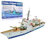 3D Ship Puzzles - Paper Battleship Puzzles 35 Pieces Warship Jigsaw Puzzles Military Frigate Model Kit Gift for Kids Boy Birthday, New Year and Christmas, for Ages 5+
