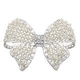 Binmer(TM)Women Shine Rhinestone Girls Hairpin Bowknot Pearl Hair Clip Summer Joker Barrettes Headwear Accessories (Silver)