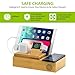 CHGeek Bamboo Wireless Charger-Charging-Station-for-Multiple-Devices, Charging Dock for Apple Watch, AirPods. Wireless Charging Organizer for iPhone. Compatible iPhone 11/11 Pro(Max)