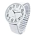White Super Large Face Quartz Japanese Movement Stretch Band Fashion Watch