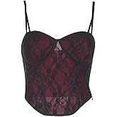 Crop Tops for Women Punk Gothic Y2K Sheer Lace Tank Top Alt Trendy Going Out Camisole Outfits