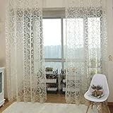 Fish New Floral Tulle Voile Door Scarf Valances Drape Sheer Window Curtains