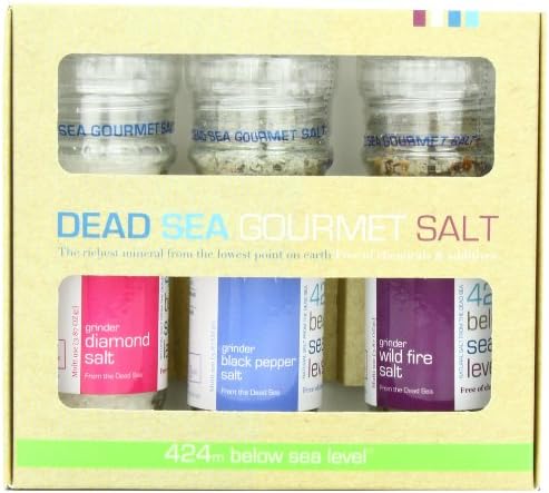Salt 424 Three Grinder Pack 100% Organic Salts, Diamond, Black Pepper and Wild Fire, 25.11 Ounce