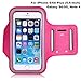 Coeuspow Sports Running Armband Armabnd for iPhone 6S/6 plus (5.5 inch), Running Exercise Gym Sport band with Dual Arm-Size Slots , Water Resistant Sweat Proof + Key pocket Holder (Pink)