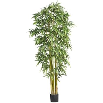 Nearly Natural 7' Big Bamboo Silk Trees, Green