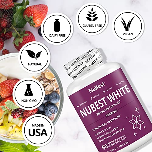 NuBest White - Glutathione 400mg & Milk Thistle Extract - Skin Brightening  Supplement - Helps Beautiful and Radiant Skin - Antioxidant Supplement &  Detoxification - 60 Capsules in Kenya