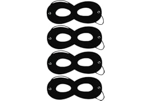Evenci 4Pcs Black Superhero Masks Felt Eye Mask Halloween Costume Masks with Adjustable Elastic Ropes