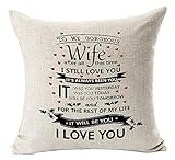 Best Anniversary Gifts For Lover Wife Nordic Sweet Warm Funny Sayings To My Gorgeous I Still Love You Cotton Linen Decorative Throw Pillow Case Cushion Cover Square 18 X 18 Inches